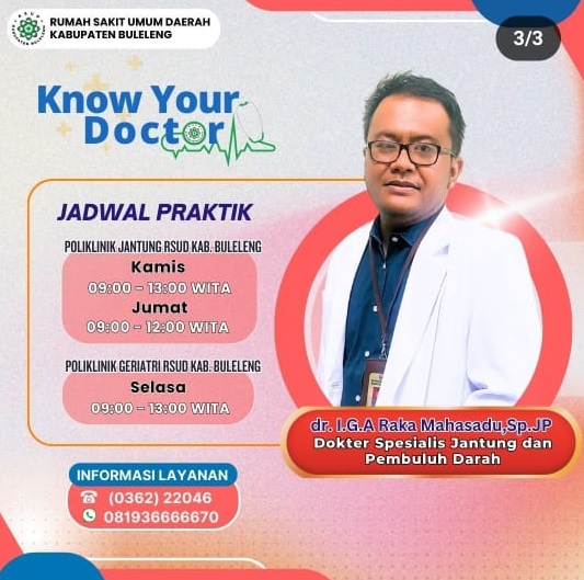 Praktek dokter spesialis jantung dr. IGA Raka Mahasadu, Sp.KJ