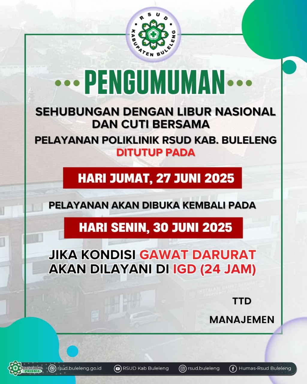 Pengumuman Hari Libur